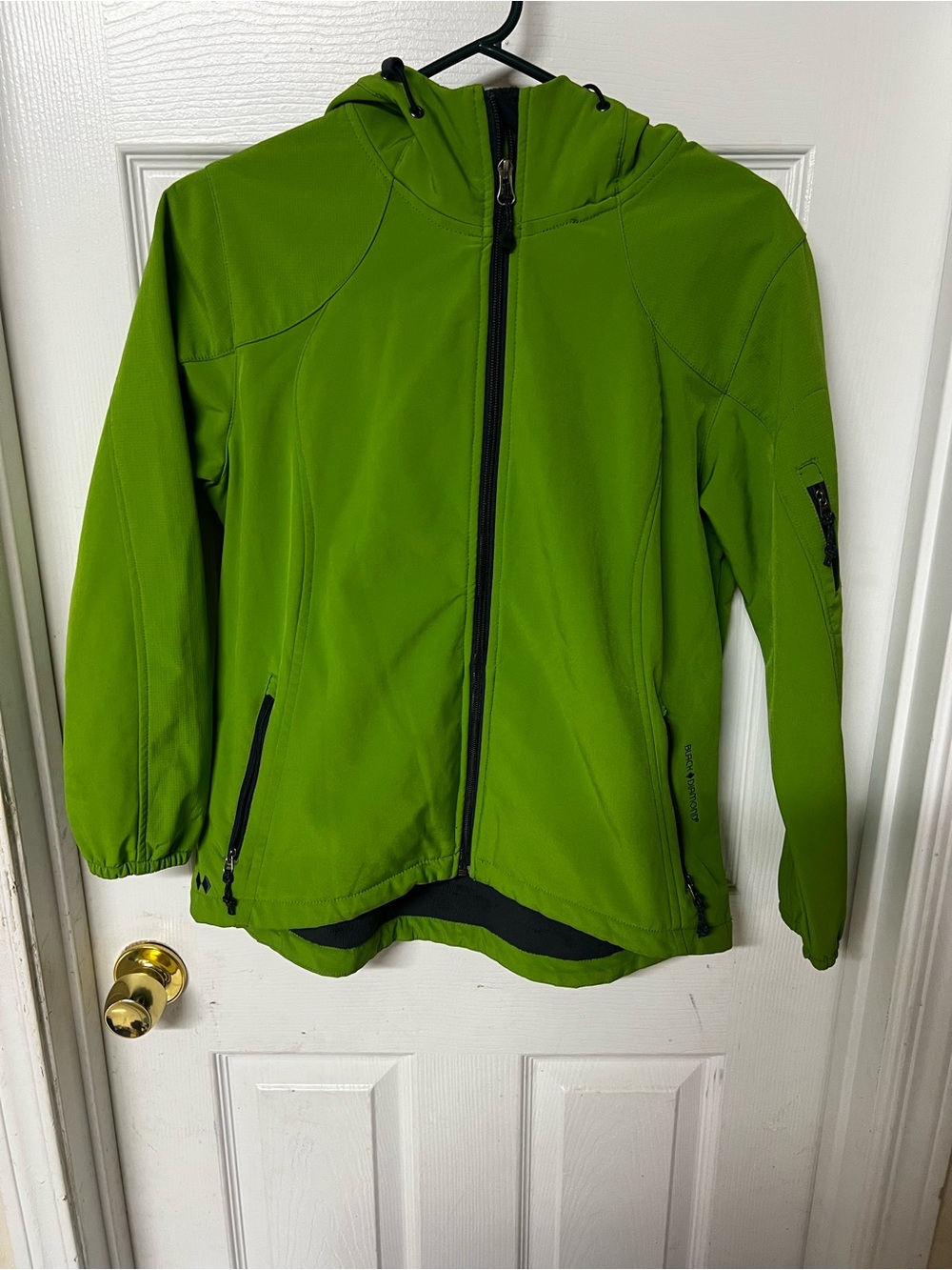 Green Kids Hooded Softshell Jacket - Black Diamond